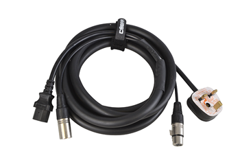 Combined Audio and Power Cable with XLR, IEC and 13 amp Plug - Various Lengths